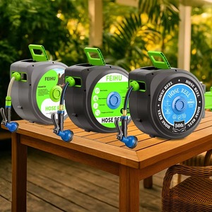 Heavy Duty 1/2 Inch Retractable Garden Hose Reel Automatic Rewind Garden Hose Reel with Flexible Swivel Base - Product Image 1