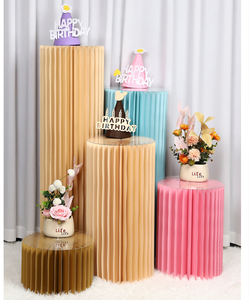 Colonne de papier pliable pour table de desserts, décoration de mariage, accessoires, ornement, support décoratif en nid d'abeille - Product Image 3