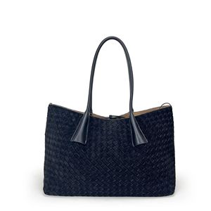 Niche Design New Genuine Leather Handwoven <strong>Women</strong> <strong>Handbag</strong> Double Handle <strong>Laptop</strong> Bag Large Capacity <strong>Women</strong> Casual Tote Shopping Bag - Product Image 3