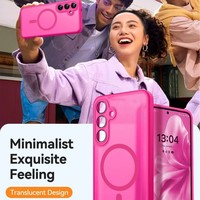 Étui à ventouse magnétique texturé adapté pour Samsung S25 Ultra, sensation haut de gamme A55 5G, S23 givré, étui de protection S24 FE