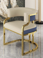 Chaise de salle à manger en métal de luxe léger avec accoudoirs et housse de siège souple pour la maison, les salons de beauté, les salons de manucure, les bureaux de réception et de vente