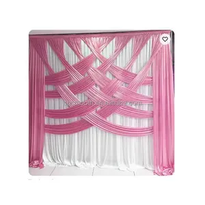 Best Selling Multiple Colors Cross Design Drapery Wedding Backdrop Curtain Backdrops For Wedding Events