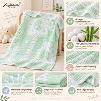 Couverture pour bébé en coton de bambou à 6 couches, 47,2 x 59,1 pouces, grandes couvertures en mousseline à bulles pour nouveau-nés, vente en gros