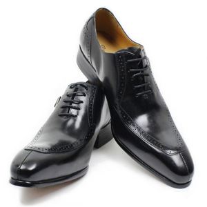 Chaussures habillées en cuir véritable pour hommes, à lacets et boucle, faites à la main, style Oxford, pour affaires, mariage et soirée – Grande Vente - Product Image 1