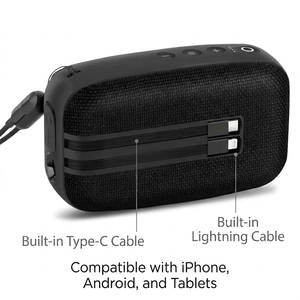 Portable Bluetooth Boombox Speaker Mesh Driver RGB Light <b>Ring</b> Top Control Buttons Custom Branding Audio - Product Image 5
