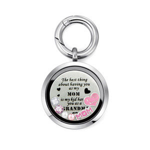 Custom 30mm in acciaio inox magnetico <span class=keywords><strong>Floating</strong></span> Glass ciondoli portachiavi mamma - Product Image 1
