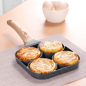 Non-Stick Coated 4-Cup Frying <b>Pan</b> With Wooden Handle Aluminum Cookware Induction Non-stick Frypan - Product Image 3