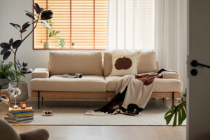 Elegante Divano Sezionale a Due Posti in Stile Giapponese, Sfoderabile e Lavabile in Lino e Cotone, Colore Personalizzabile per Appartamenti Interni - Product Image 3