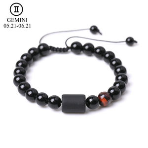 Pulsera del zodiaco ajustable de macramé hecha a mano de moda <span class=keywords><strong>2022</strong></span>, joyería de moda, cuentas de piedra Natural para hombres <span class=keywords><strong>y</strong></span> mujeres, regalo de aniversario - Product Image 6