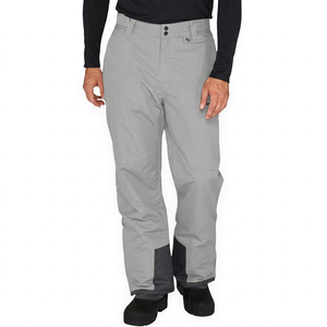 Pantalones de Esquí Impermeables Grises para Hombre con Refuerzo Inferior Negro, Cierre de Botones, Resistencia al Agua de 10,000 mm, Ropa para Exteriores - Product Image 1