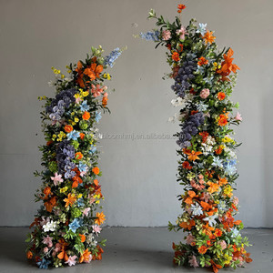 Set di Supporti per Decorazioni Matrimoniali Vintage T84, Arco con <span class=keywords><strong>Fiori</strong></span> Autunnali, Arco a Corno, Composizioni Floreali Arancioni per Matrimoni <span class=keywords><strong>in</strong></span> <span class=keywords><strong>Vendita</strong></span> - Product Image 5