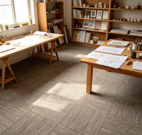 Dalles de moquette commerciales couleur personnalisée 66x66, support non-tissé, nylon haute densité, usage intensif, antistatique, pour sol de bureau