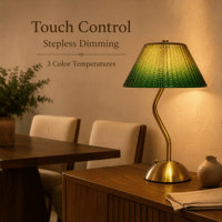 Lampe de table LED réglable en verre, style rétro moderne, rechargeable sans fil, pour bureau, chambre, salon, café, avec contrôle tactile et variateur de luminosité progressif