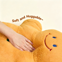 Oreiller Bonhomme en pain d'épices 2026 Nouveau cadeau d'anniversaire Peluche Jouet en peluche pour filles Oreiller à câliner
