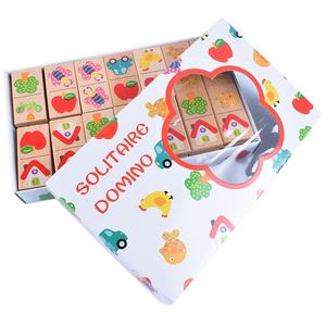 Le plus chaud 28 pièces en bois fruits voiture appariement jardin dominos jouet éducatif pour enfants bois enfants blocs drôles ensemble <span class=keywords><strong>Domino</strong></span> jouet bloc - Product Image 4