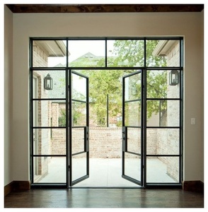 Porte doppie interne in ferro-vetro per patio francese in <span class=keywords><strong>metallo</strong></span> nero - Product Image 2