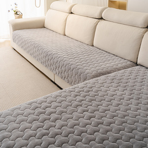 Flannel <b>Sofa</b> Cushions Thickened Plush Warm Non Slip Seat <b>Covers</b> <b>For</b> General <b>Sofa</b> Spring 2026 Solid Color Rectangle Machine Wash - Product Image 4