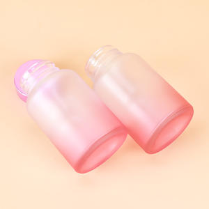 Nouveauté 2026, flacons à pilules en verre rose clair dégradé avec logo personnalisé et placage à la flamme, 150cc - Product Image 5