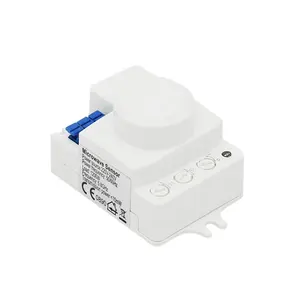 Sensor de movimento de micro-ondas para controle de luz, sensor de radar com CE e RoHS, caixa de cores do interruptor de luz do sensor de movimento de venda quente