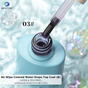 Capa Superior de Gel sin Limpieza con Efecto de Gotas de Agua de Colores, Libre de HEMA y TPO, Capa Superior Maravillosa de Larga Duración, Marca Privada - Product Image 1