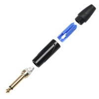 Prise mono TS 6,35 mm, connecteur audio 1/4 pouce, compatible avec câble de 5-6 mm, noir, or, nickel, type à souder, pour haut-parleur, câble de guitare, studio de musique