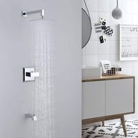 Aquacubic Mitigeur En Laiton Corps Principal Carré Douche À Main Ensemble Pluie Robinet De Douche