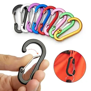 1 Uds. Mosquetón de aluminio D-Ring llavero <span class=keywords><strong>Clip</strong></span> gancho a presión mosquetón Camping llavero 8 colores - Product Image 5