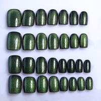 Faux ongles à presser en ABS de haute qualité, sur mesure, forme cercueil, effet œil de chat, pour salon de manucure