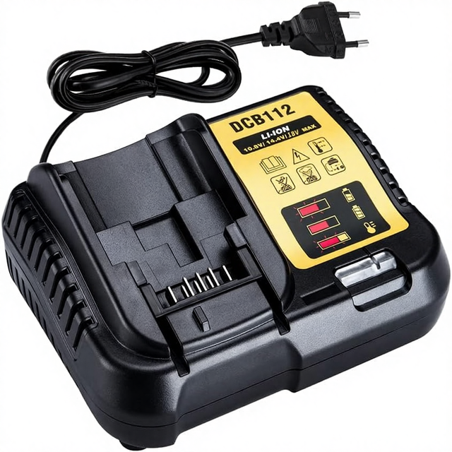 QIYUN Li-Ion Battery 3A Quick Charger DCB112 Model 260V Input 40W Replacement Compatible with 10.8V/14.4V/18V