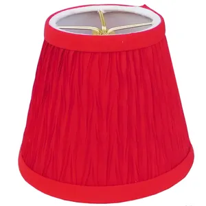 Lustre de tecido pequeno vermelho para natal, lâmpada clipe sombra