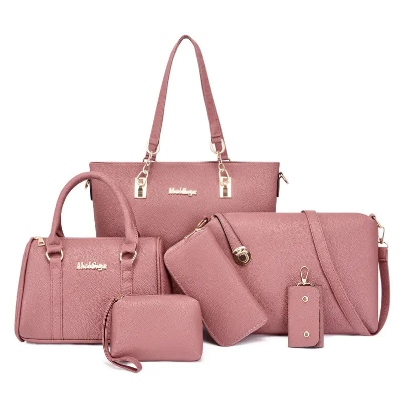2022 Ladies Wholesale Cheap Hand Bags Handbag Sets 6 Pieces Women Bags Stylish Purse