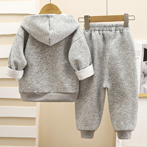 Set felpa stile coreano per <span class=keywords><strong>bambini</strong></span> Cardigan con cerniera con cappuccio in cotone <span class=keywords><strong>abbigliamento</strong></span> <span class=keywords><strong>sportivo</strong></span> per ragazzi - Product Image 2