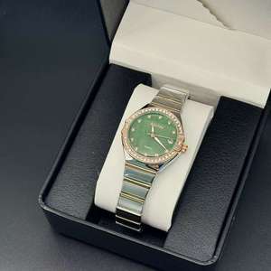 Reloj de Lujo Personalizado al por Mayor para Mujer, Reloj Mecánico de Cristal Verde con Diamantes, Reloj de Cuarzo Brillante de Moda - Product Image 2