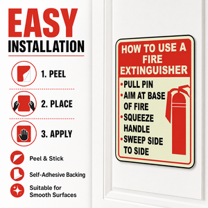 Señalización de Extintor de Incendios con Impresión UV Especializada, Etiqueta de Seguridad Luminosa que Brilla en la Oscuridad, Adhesivo de Advertencia de Seguridad Industrial - Product Image 1