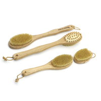 Brosse de bain en chêne double face à long manche, personnalisée en usine, vente en gros, pour éliminer les odeurs, déshumidifier, couleur naturelle, nettoyage corporel