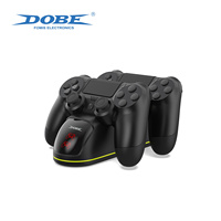Station de charge double DOBE pour manettes PS4 Slim et Pro avec 9 modes d'éclairage RVB, station de charge rapide pour 2 manettes