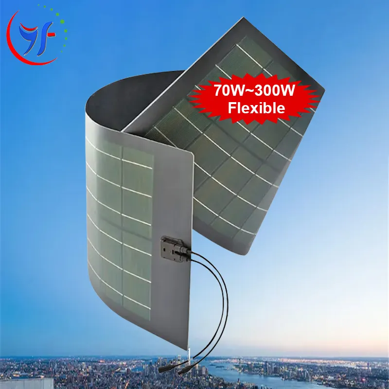 Yifeng 고효율 맞춤형 태양 전지 패널 100 와트 ETFE 태양 광 발전 12V 30W 50W 100 w 120W 150W 200W 세미 플렉시블 태양 전지 패널