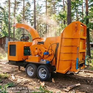 Broyeur à <span class=keywords><strong>bois</strong></span> diesel robuste 145 kW / 197 CV - Production <span class=keywords><strong>de</strong></span> 8 T/H, démarrage électrique, broyeur mobile sur roues pour la foresterie et l'aménagement paysager - Product Image 6