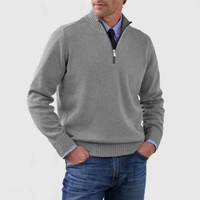 Soldes d'hiver : Pull tricoté zippé grande taille pour homme, pull chaud en maille, couche de base décontractée, tricot pour homme, vente en gros transfrontalière ODM