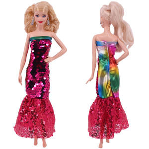 ชุดตุ๊กตา กระโปรงหางปลาประดับเลื่อม ชุดเดรสยาว ชุดลำลองสไตล์หวาน - Product Image 5