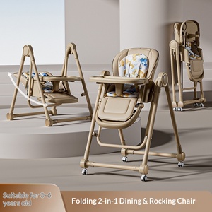 Chaise haute pour bébé en plastique, multifonctionnelle, inclinable, pliable, berçante, avec <span class=keywords><strong>hauteur</strong></span> réglable - Product Image 2