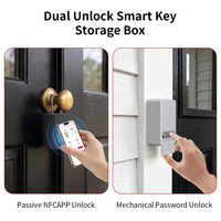 Boîte à clés intelligente NFC passive à déverrouillage par simple pression, sans recharge requise, avec code mécanique réinitialisable, pour le rangement des clés de rechange à domicile