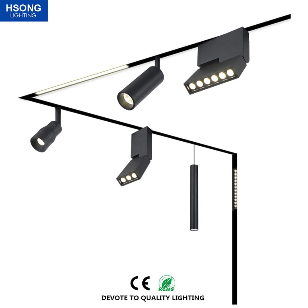 Светодиодный магнитный Трековый светильник 48 В постоянного тока с регулировкой яркости Tuya Zigbee CCT и поверхностным утопленным подвесным магнитным линейным трековым светильником