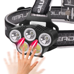 Linterna frontal 5LED recargable con batería incorporada, carga tipo C, luz para senderismo y camping al aire libre - Product Image 3