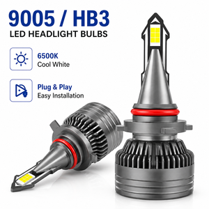 9005 9006 HB3 HB4 หลอดไฟหน้า LED ขนาดมินิคู่ท่อทองแดงพัดลมระบายความร้อนเสียบและเล่นได้เลย 6500K สีขาว - Product Image 1