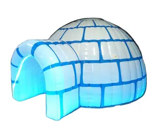 Nuevo diseño niños iglú inflable de tiendas de campaña inflable iglús con iluminación LED pequeño iglú inflable para la venta