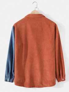 Chemise en velours côtelé pour <span class=keywords><strong>homme</strong></span> MS-<span class=keywords><strong>46</strong></span>, nouvelle collection automne-hiver 2021, col contrasté, style européen et américain, commerce extérieur - Product Image 2