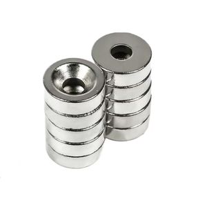 Imán de rosca fuerte Ndfeb Material magnético permanente Disco redondo N35 N42 N52 Imán de neodimio avellanado con orificio para tornillo - Product Image 6