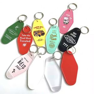 Porte-clés personnalisé avec logo, style vintage classique, enseigne d'hôtel et de motel en acrylique et plastique avec métal en alliage de zinc pour numéros, style anime - Product Image 1