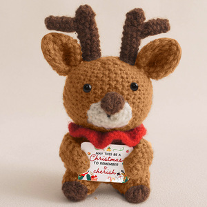 Uncinetto natale babbo natale fatto a mano positivo renna di Babbo Natale <span class=keywords><strong>Amigurumi</strong></span> Mini orsacchiotto per il Festival regalo di compleanno - Product Image 5